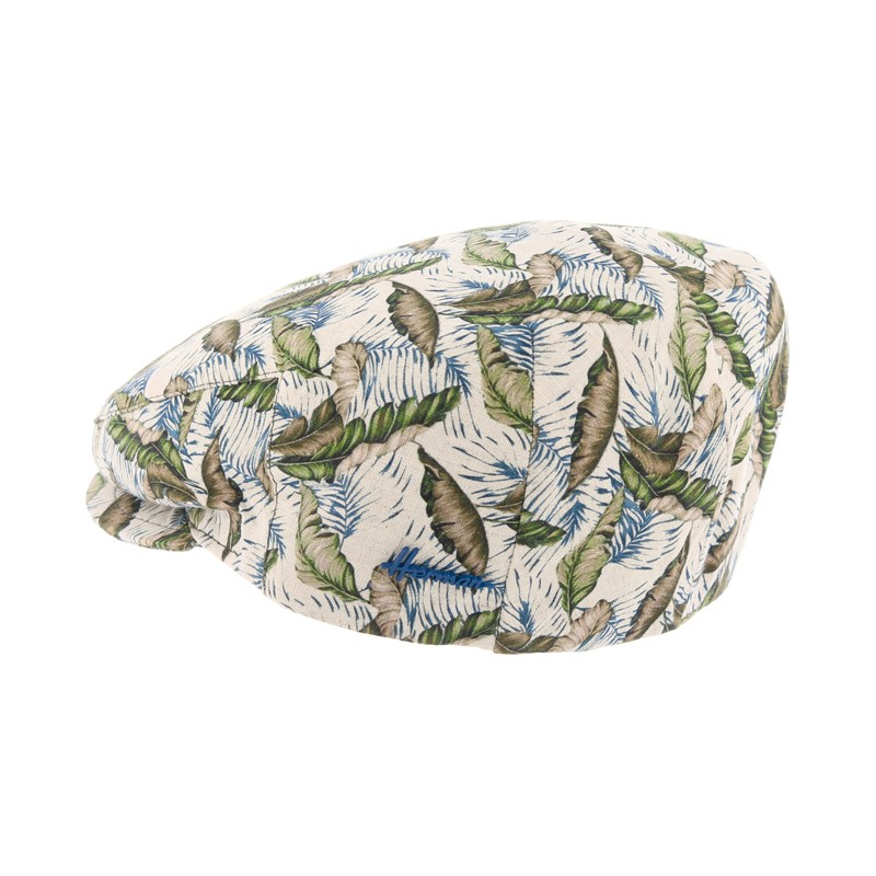 LEGEND flat cap.Line. Vegetal printed pattern