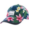 Casquette baseball à motif tropical fleuri avec badge rectangulaire