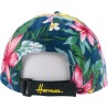 Casquette baseball à motif tropical fleuri avec badge rectangulaire