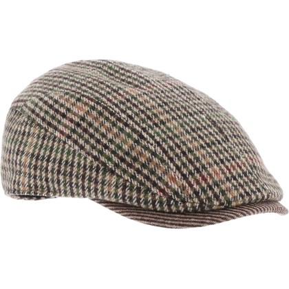 Two-tone Legend cap. Flat shape formed with 2 houndstooth fabric panel