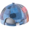 Baseball cap in patchwork fabric with brass clip closing