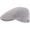 Plain color flat cap with pattern fabric under peak