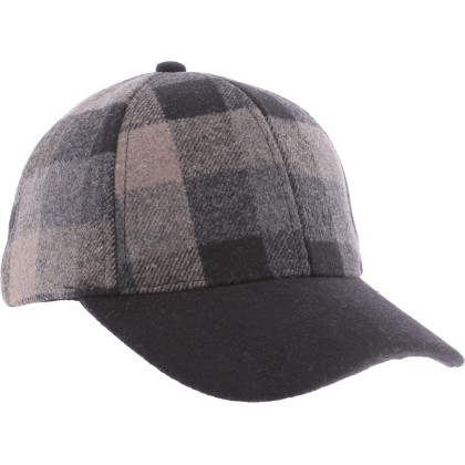 Checked tweed baseball cap, plain visor