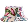 Bucket in cotton with vegetal printed pattern