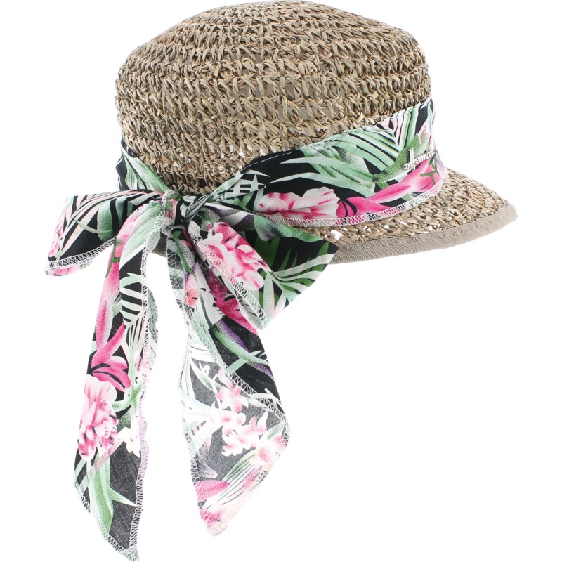 seagrass cap with scarf