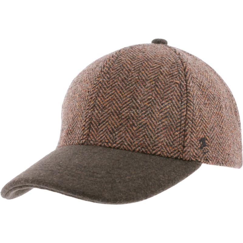 Tweed baseball cap, plain visor