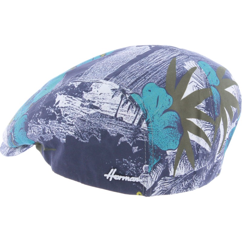 tropical pattern flat cap