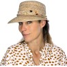 Raffia straw cap with scarf