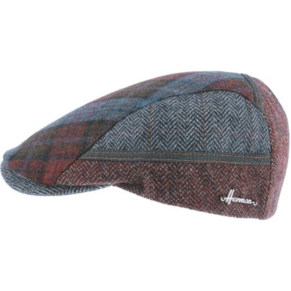 Flat cap with two-tone fabrics