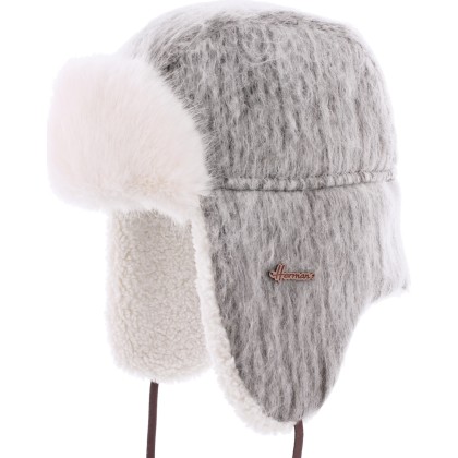 Fleece-lined heather trapper hat