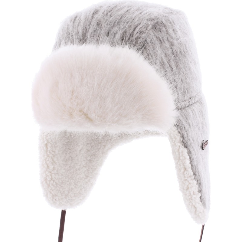 Fleece-lined heather trapper hat