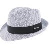 Chapeau enfant paille papier chiné + gros grain uni