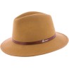 Large Brim felt hat with laether belt.