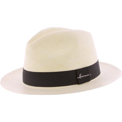 Panama grand bord uni avec  gros grain noir