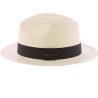 Panama grand bord uni avec  gros grain noir