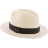 Panama grand bord uni avec  gros grain noir