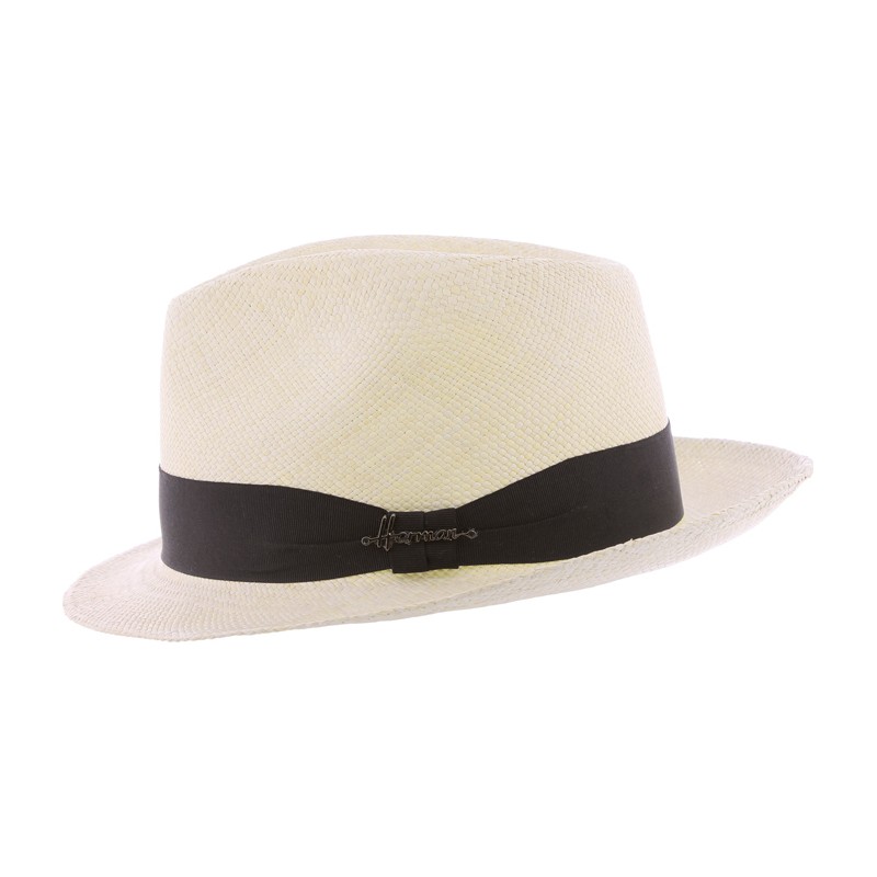 Small brim "Panama" hat bicolor