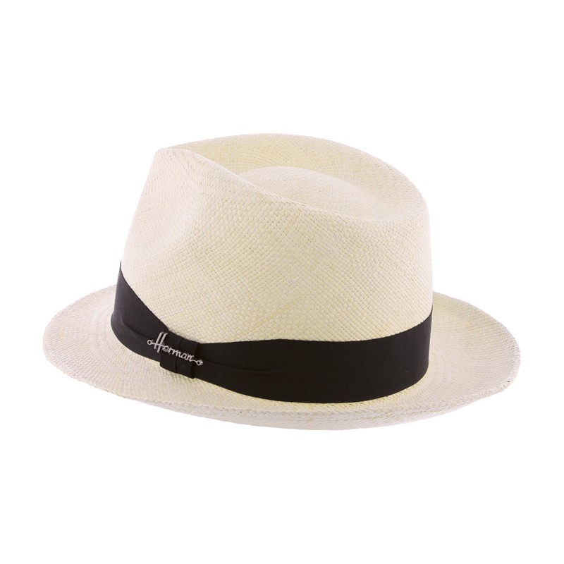 Small brim "Panama" hat bicolor