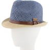 raffia straw bicolour small brim hat