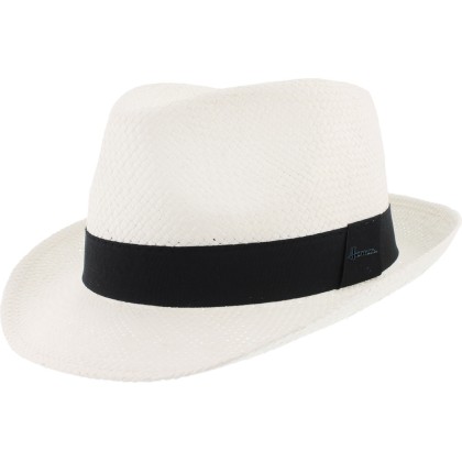 paper straw small brim hat with black band