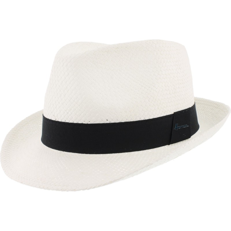 paper straw small brim hat with black band