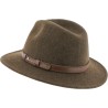 Adult large hat, cut edge, mottled, with topstitched belt.