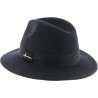 Adult hat large brim cut sewn plain with black grosgrain