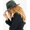 Adult hat large brim cut sewn plain with black grosgrain