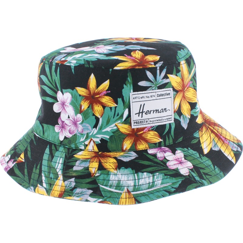 Tropical floral pattern bucket