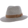 Chapeau grand bord uni en paille papier cousue