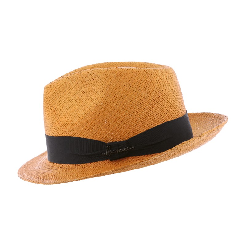 Small brim "Panama" hat bicolor