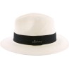 Chapeau grand bord en paille papier, galon noir