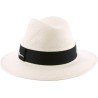Chapeau grand bord en paille papier, galon noir