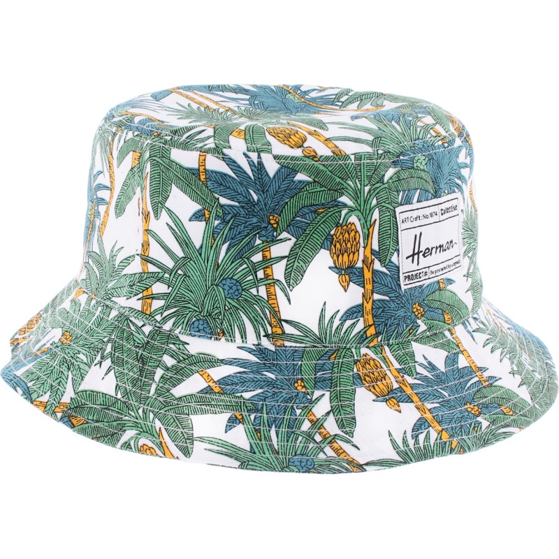 bob herman en coton, motif tropical palmiers