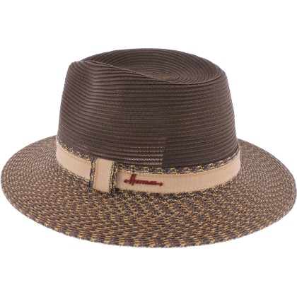 bicolour wide trim hat