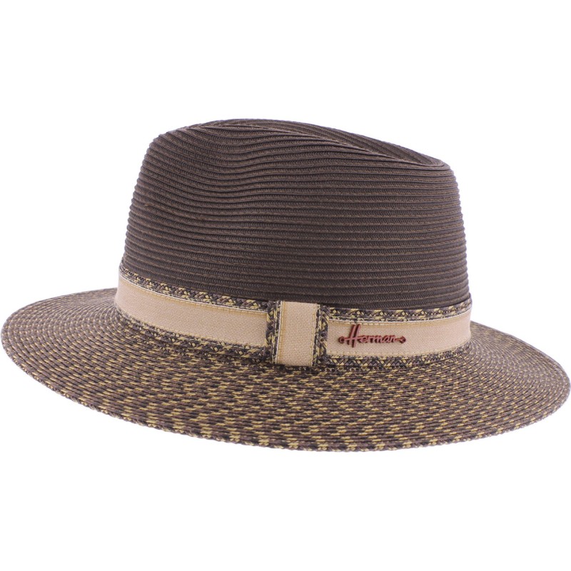 bicolour wide trim hat