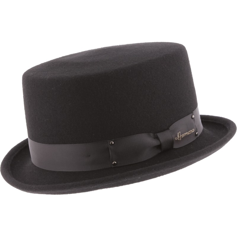Chapeau haut de forme noir avec ruban