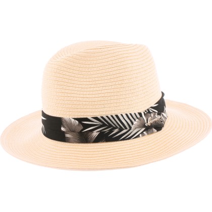 chapeau de paille papier mixte, ruban tropical