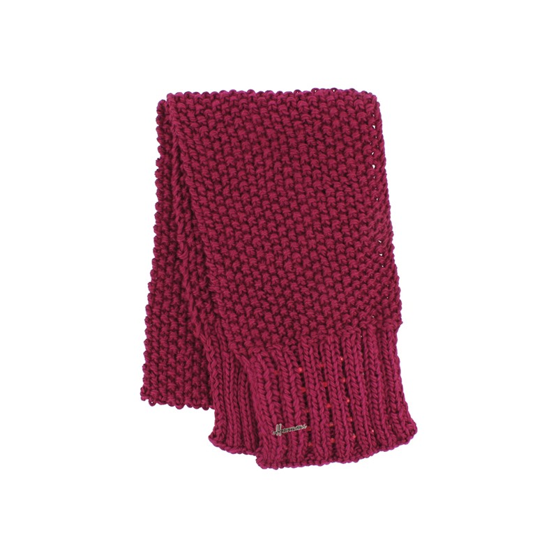 echarpe femme hiver en maille et strass couleur framboise