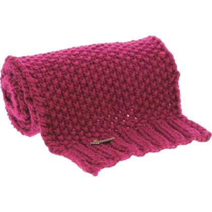 echarpe femme hiver en maille coloris framboise