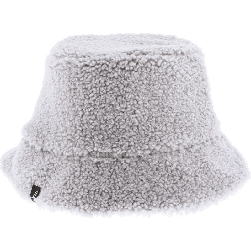 Flexible and reversible bucket hat in soft material on one side and pl