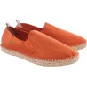 Cotton espadrilles with thick sole, elastic bands and back heel in lea