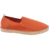 Cotton espadrilles with thick sole, elastic bands and back heel in lea