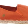 Cotton espadrilles with thick sole, elastic bands and back heel in lea