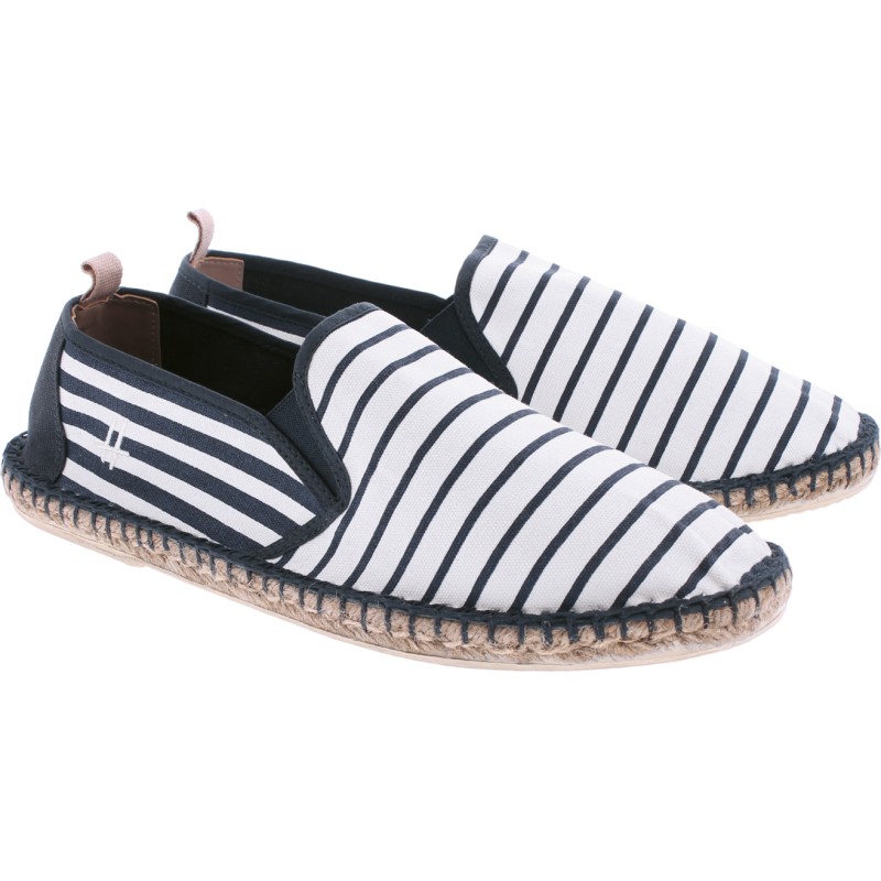 espadrille adulte avec motif rayures blanches et marine