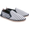 Sailor stripes cotton espadrilles with elastic bands and back heel in