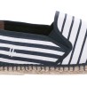 Sailor stripes cotton espadrilles with elastic bands and back heel in