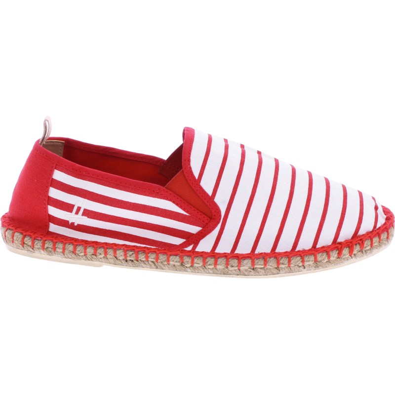 Sailor stripes cotton espadrilles with elastic bands and back heel in