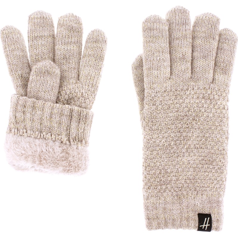 Gants femme en maille unie avec lurex doublé en teddy p