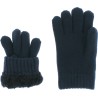 Children's gloves in plain knit with lurex, teddy lining